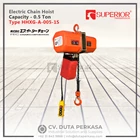 Superior Transmission Electric Chain Hoist Capacity 0.5 Ton Type HHXG-A-005-1S Lift Chain 6 Metre 1