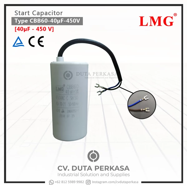 Start Capacitor Type CBB60-40uF-450v Rated Voltage 450VAC Duta Perkasa 