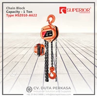 Superior Transmission Chain Block Type HSZ010-A622-3M Capacity 1 Ton Lift 3 Metre